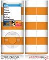 iPod Nano 4G Skin Kearas Psycho Stripes Orange and White