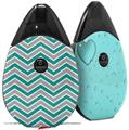 Skin Decal Wrap 2 Pack compatible with Suorin Drop Zig Zag Teal and Gray VAPE NOT INCLUDED