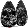 Skin Decal Wrap 2 Pack compatible with Suorin Drop Chrome Skull on Black VAPE NOT INCLUDED