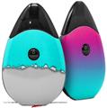 Skin Decal Wrap 2 Pack compatible with Suorin Drop Ripped Colors Neon Teal Gray VAPE NOT INCLUDED