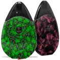 Skin Decal Wrap 2 Pack compatible with Suorin Drop Scattered Skulls Green VAPE NOT INCLUDED