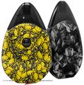 Skin Decal Wrap 2 Pack compatible with Suorin Drop Scattered Skulls Yellow VAPE NOT INCLUDED
