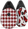 Skin Decal Wrap 2 Pack compatible with Suorin Drop Houndstooth Red Dark VAPE NOT INCLUDED