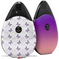 Skin Decal Wrap 2 Pack compatible with Suorin Drop Pastel Butterflies Purple on White VAPE NOT INCLUDED