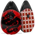 Skin Decal Wrap 2 Pack compatible with Suorin Drop Oriental Dragon Black on Red VAPE NOT INCLUDED