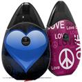 Skin Decal Wrap 2 Pack compatible with Suorin Drop Glass Heart Grunge Blue VAPE NOT INCLUDED