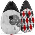 Skin Decal Wrap 2 Pack compatible with Suorin Drop Mushrooms Gray VAPE NOT INCLUDED