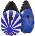 Skin Decal Wrap 2 Pack compatible with Suorin Drop Rising Sun Japanese Flag Blue VAPE NOT INCLUDED