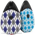Skin Decal Wrap 2 Pack compatible with Suorin Drop Argyle Blue and Gray VAPE NOT INCLUDED