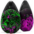 Skin Decal Wrap 2 Pack compatible with Suorin Drop Twisted Garden Green and Hot Pink VAPE NOT INCLUDED