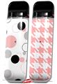 Skin Decal Wrap 2 Pack for Smok Novo v1 Lots of Dots Pink on White VAPE NOT INCLUDED