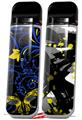 Skin Decal Wrap 2 Pack for Smok Novo v1 Twisted Garden Blue and Yellow VAPE NOT INCLUDED