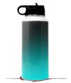 Skin Wrap Decal compatible with Hydro Flask Wide Mouth Bottle 32oz Smooth Fades Neon Teal Black (BOTTLE NOT INCLUDED)