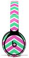 Skin Decal Wrap works with Original Beats Solo Pro Headphones Zig Zag Teal Green and Pink Skin Only BEATS NOT INCLUDED
