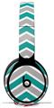 Skin Decal Wrap works with Original Beats Solo Pro Headphones Zig Zag Teal and Gray Skin Only BEATS NOT INCLUDED