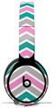 Skin Decal Wrap works with Original Beats Solo Pro Headphones Zig Zag Teal Pink and Gray Skin Only BEATS NOT INCLUDED