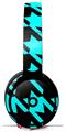 Skin Decal Wrap works with Original Beats Solo Pro Headphones Houndstooth Neon Teal on Black Skin Only BEATS NOT INCLUDED