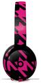 Skin Decal Wrap works with Original Beats Solo Pro Headphones Houndstooth Hot Pink on Black Skin Only BEATS NOT INCLUDED