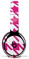Skin Decal Wrap works with Original Beats Solo Pro Headphones Houndstooth Hot Pink Skin Only BEATS NOT INCLUDED
