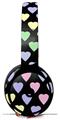 Skin Decal Wrap works with Original Beats Solo Pro Headphones Pastel Hearts on Black Skin Only BEATS NOT INCLUDED