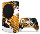 WraptorSkinz Skin Wrap compatible with the 2020 XBOX Series S Console and Controller Halftone Splatter White Orange (XBOX NOT INCLUDED)
