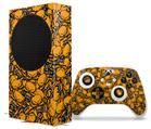 WraptorSkinz Skin Wrap compatible with the 2020 XBOX Series S Console and Controller Scattered Skulls Orange (XBOX NOT INCLUDED)