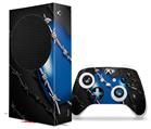 WraptorSkinz Skin Wrap compatible with the 2020 XBOX Series S Console and Controller Barbwire Heart Blue (XBOX NOT INCLUDED)