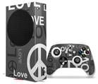 WraptorSkinz Skin Wrap compatible with the 2020 XBOX Series S Console and Controller Love and Peace Gray (XBOX NOT INCLUDED)
