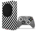 WraptorSkinz Skin Wrap compatible with the 2020 XBOX Series S Console and Controller Checkered Canvas Black and White (XBOX NOT INCLUDED)
