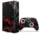 WraptorSkinz Skin Wrap compatible with the 2020 XBOX Series S Console and Controller Twisted Garden Gray and Red (XBOX NOT INCLUDED)