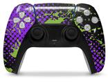 WraptorSkinz Skin Wrap compatible with the Sony PS5 DualSense Controller Halftone Splatter Green Purple (CONTROLLER NOT INCLUDED)