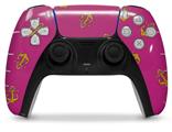 WraptorSkinz Skin Wrap compatible with the Sony PS5 DualSense Controller Anchors Away Fuschia Hot Pink (CONTROLLER NOT INCLUDED)