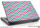 Large Laptop Skin Zig Zag Teal Green and Pink