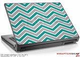 Large Laptop Skin Zig Zag Teal and Gray