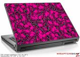 Large Laptop Skin Scattered Skulls Hot Pink