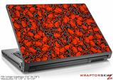 Large Laptop Skin Scattered Skulls Red