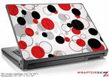 Large Laptop Skin Lots of Dots Red on White