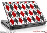 Large Laptop Skin Argyle Red and Gray