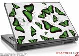 Large Laptop Skin Butterflies Green