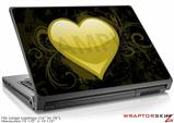 Large Laptop Skin Glass Heart Grunge Yellow