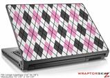 Large Laptop Skin Argyle Pink and Gray
