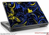 Large Laptop Skin Twisted Garden Blue and Yellow