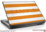 Large Laptop Skin Kearas Psycho Stripes Orange and White