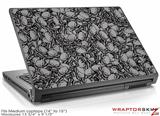 Medium Laptop Skin Scattered Skulls Gray