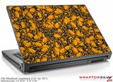 Medium Laptop Skin Scattered Skulls Orange