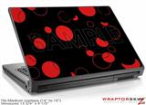 Medium Laptop Skin Lots of Dots Red on Black