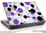 Medium Laptop Skin Lots of Dots Purple on White