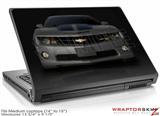 Medium Laptop Skin 2010 Chevy Camaro Cyber Gray - Black Stripes on Black