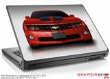 Medium Laptop Skin 2010 Chevy Camaro Victory Red - Black Stripes