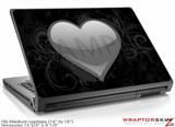 Medium Laptop Skin Glass Heart Grunge Gray